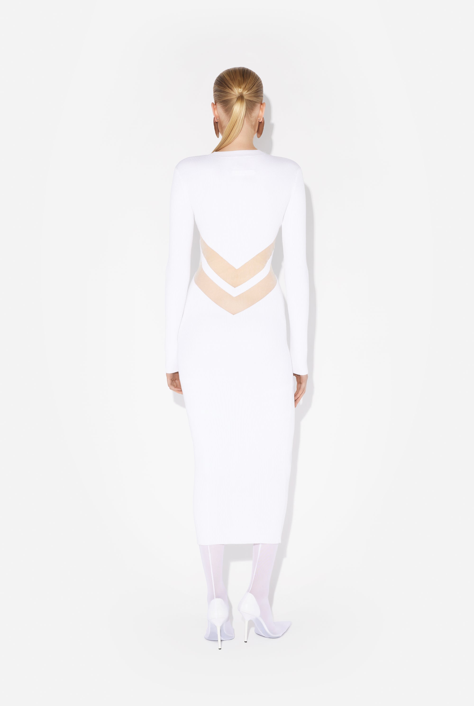 Robe Blanche à chevrons - White