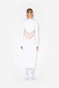 Robe Blanche à chevrons - White