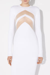 Robe Blanche à chevrons - White