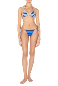 Layered sailor bikini top - Black & Navy & Light Blue