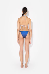 Layered sailor bikini top - Black & Navy & Light Blue