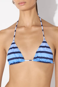 Layered sailor bikini top - Black & Navy & Light Blue