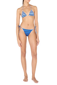 Bas de bikini marinière dégradée - Black & Navy & Light Blue