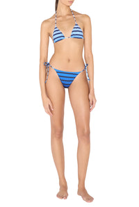 Bas de Bikini marinière dégradée - Black & Navy & Lightblue