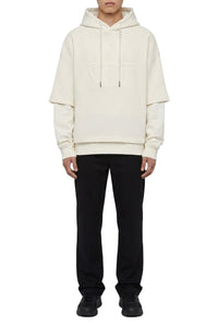 Cotton Waffle oversized hoodie - Ecru
