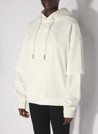 Sweat à capuche oversize Waffle en coton - Écru