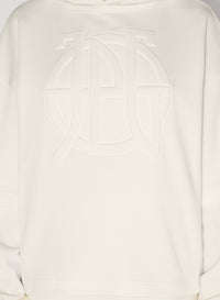 Sweat à capuche oversize Waffle en coton - Écru