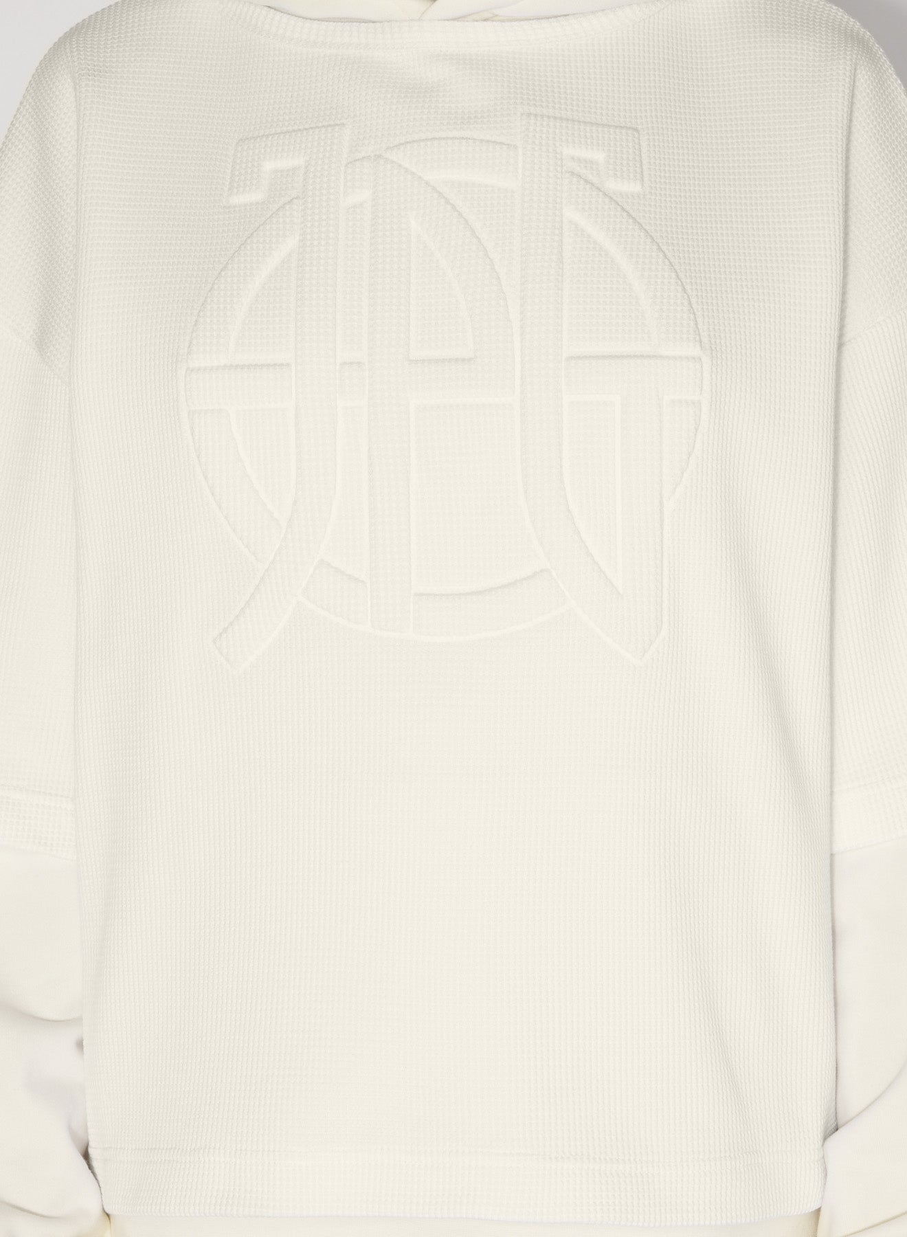 Sweat à capuche oversize Waffle en coton - Écru