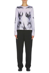 Flower Body Morphing printed top - White & Grey & Black