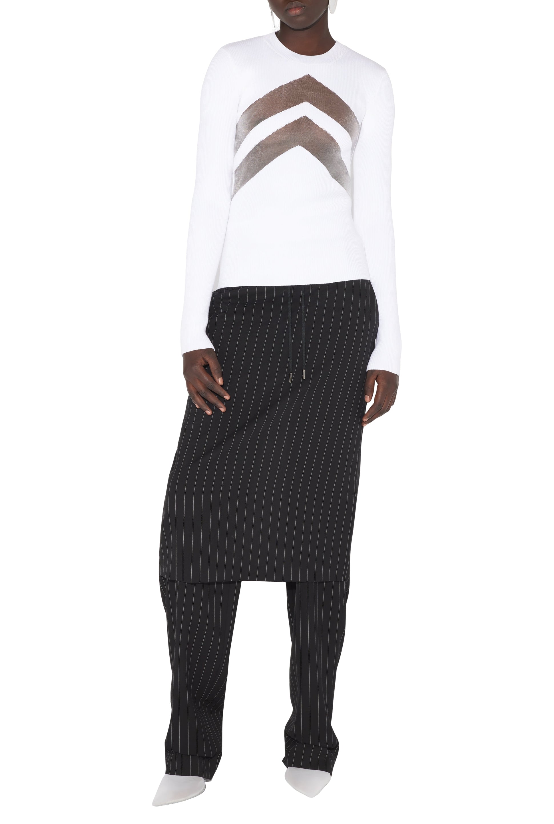 Top Blanc à chevrons - White