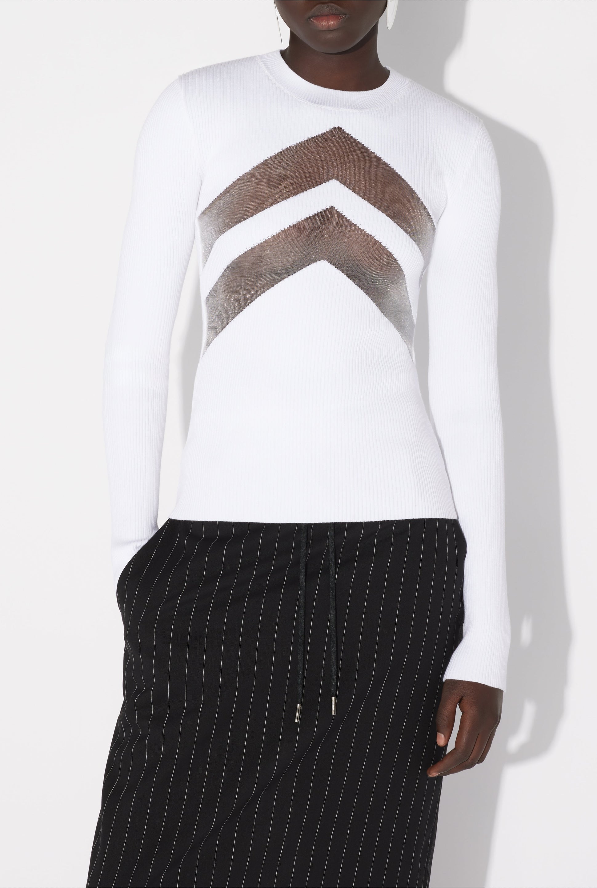 Top Blanc à chevrons - White