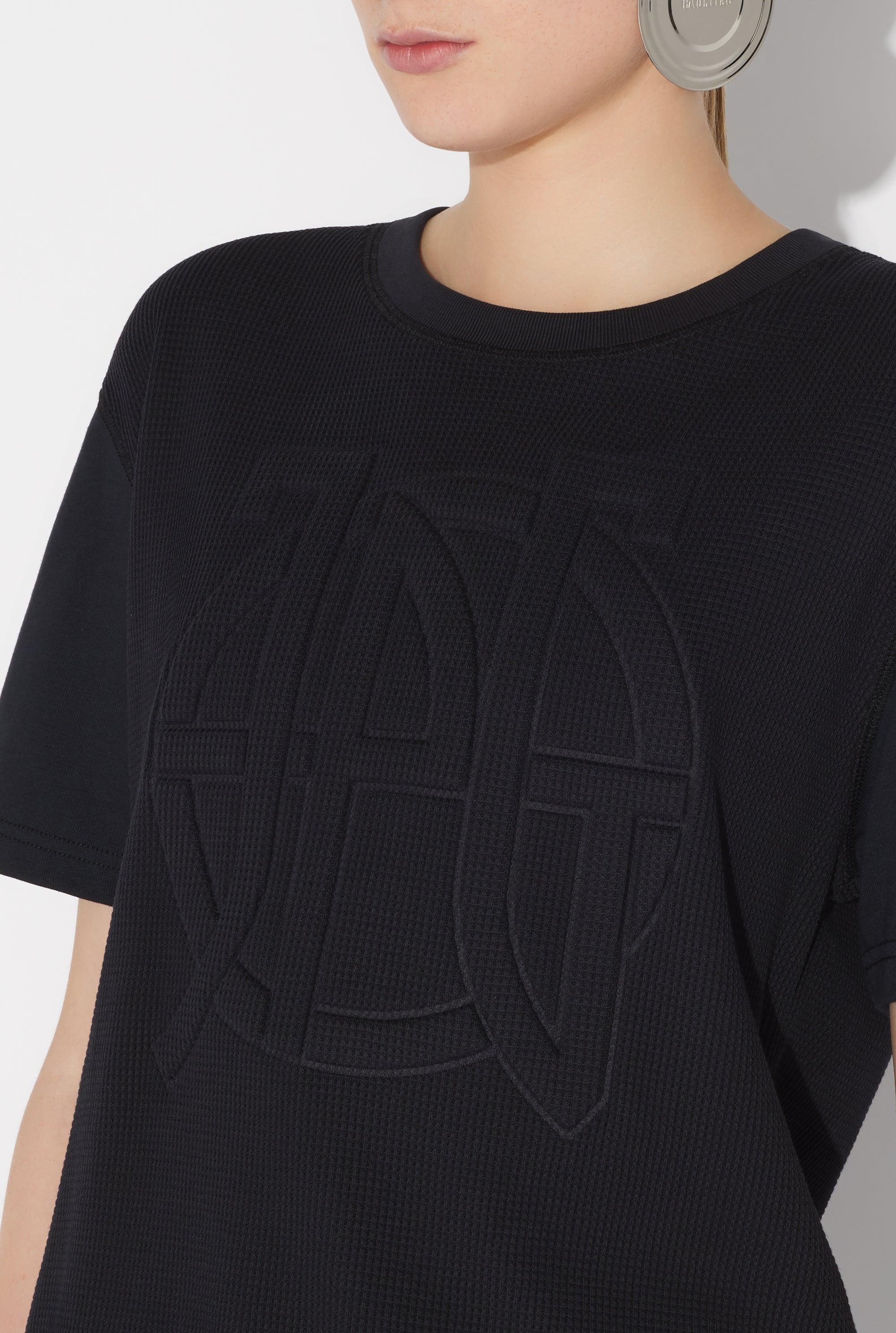 T-Shirt Oversize JPG en coton - Black