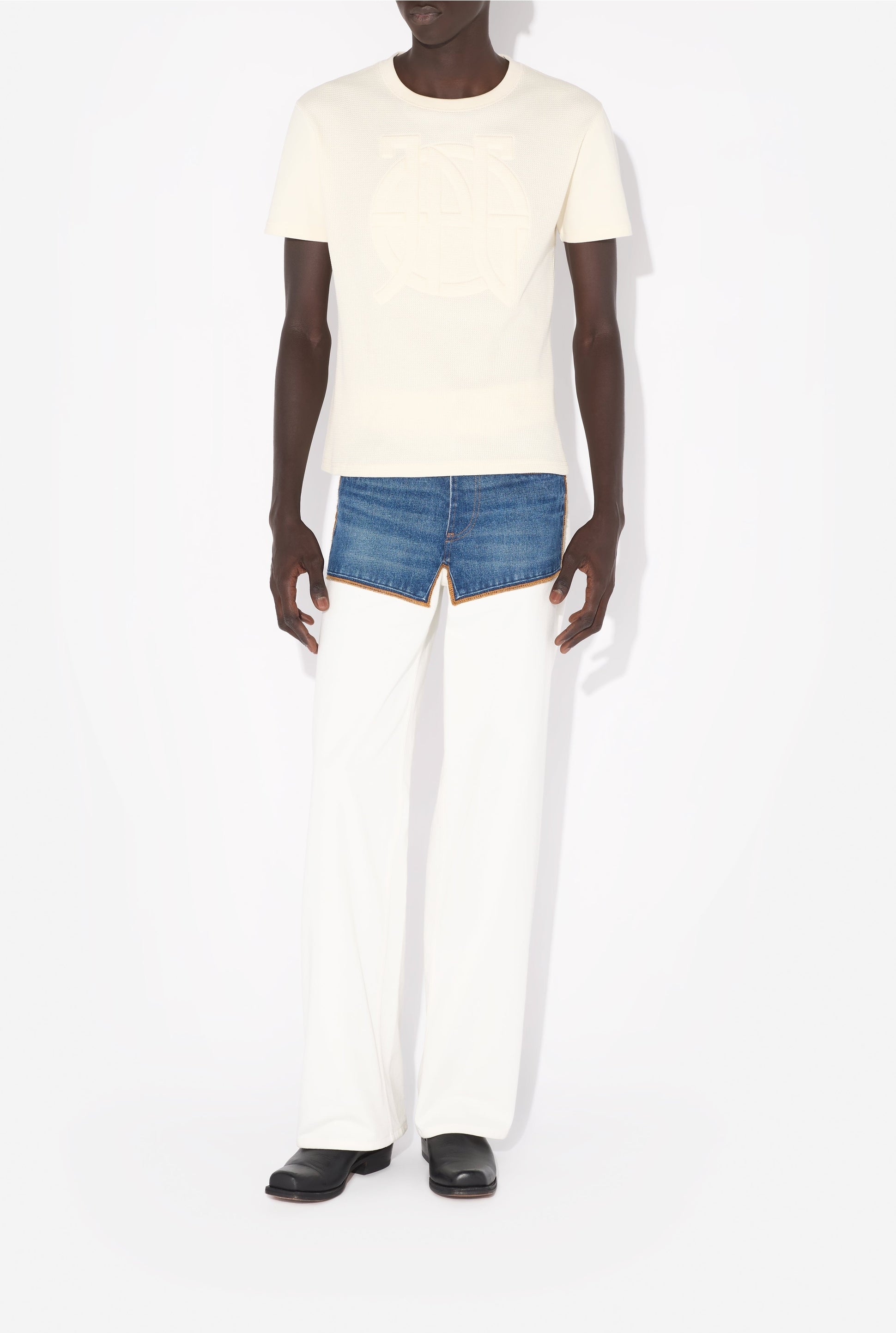 T-Shirt Oversize JPG en coton - Écru