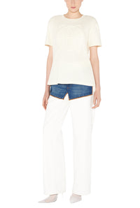 T-Shirt Oversize JPG en coton - Écru