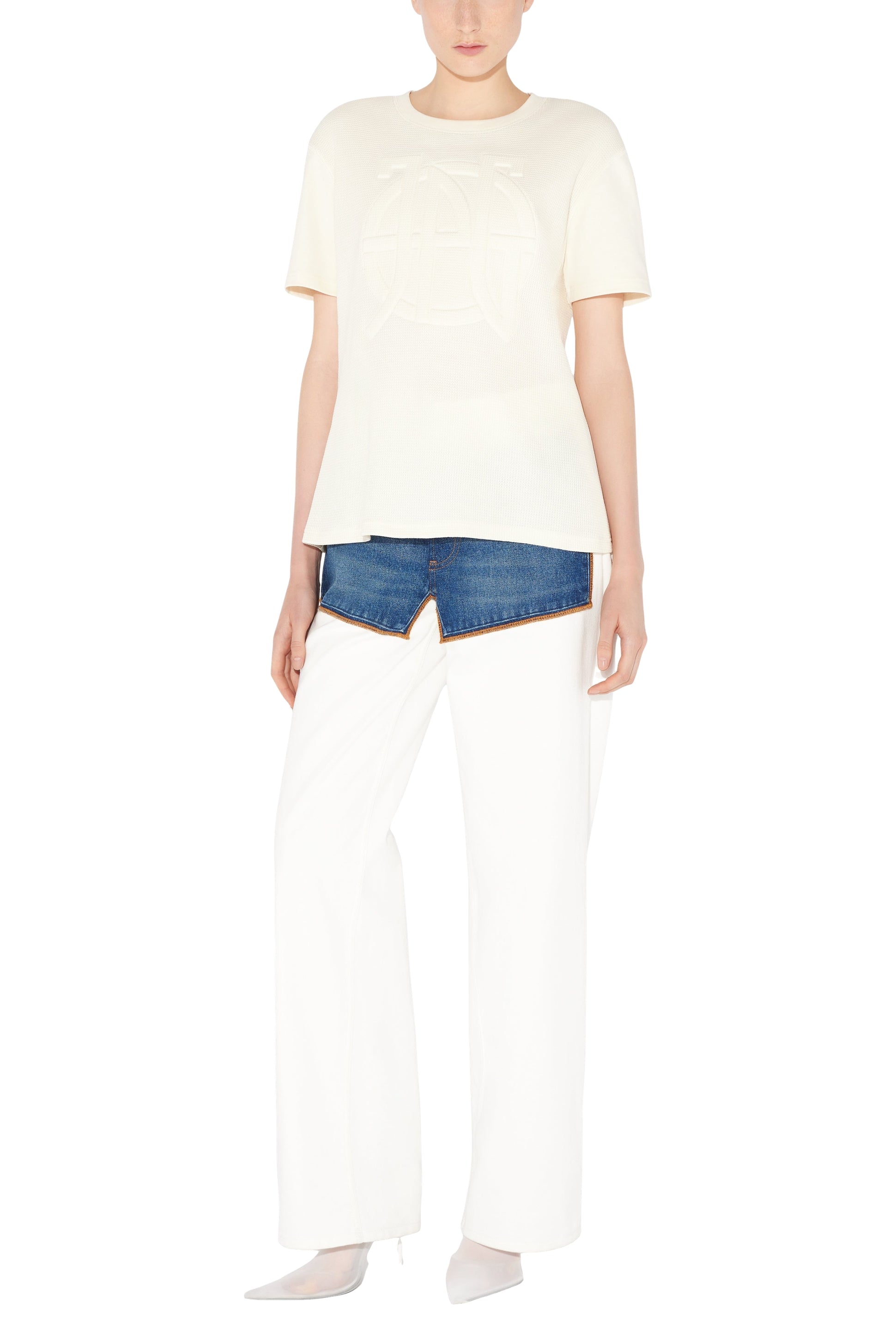T-Shirt Oversize JPG en coton - Écru