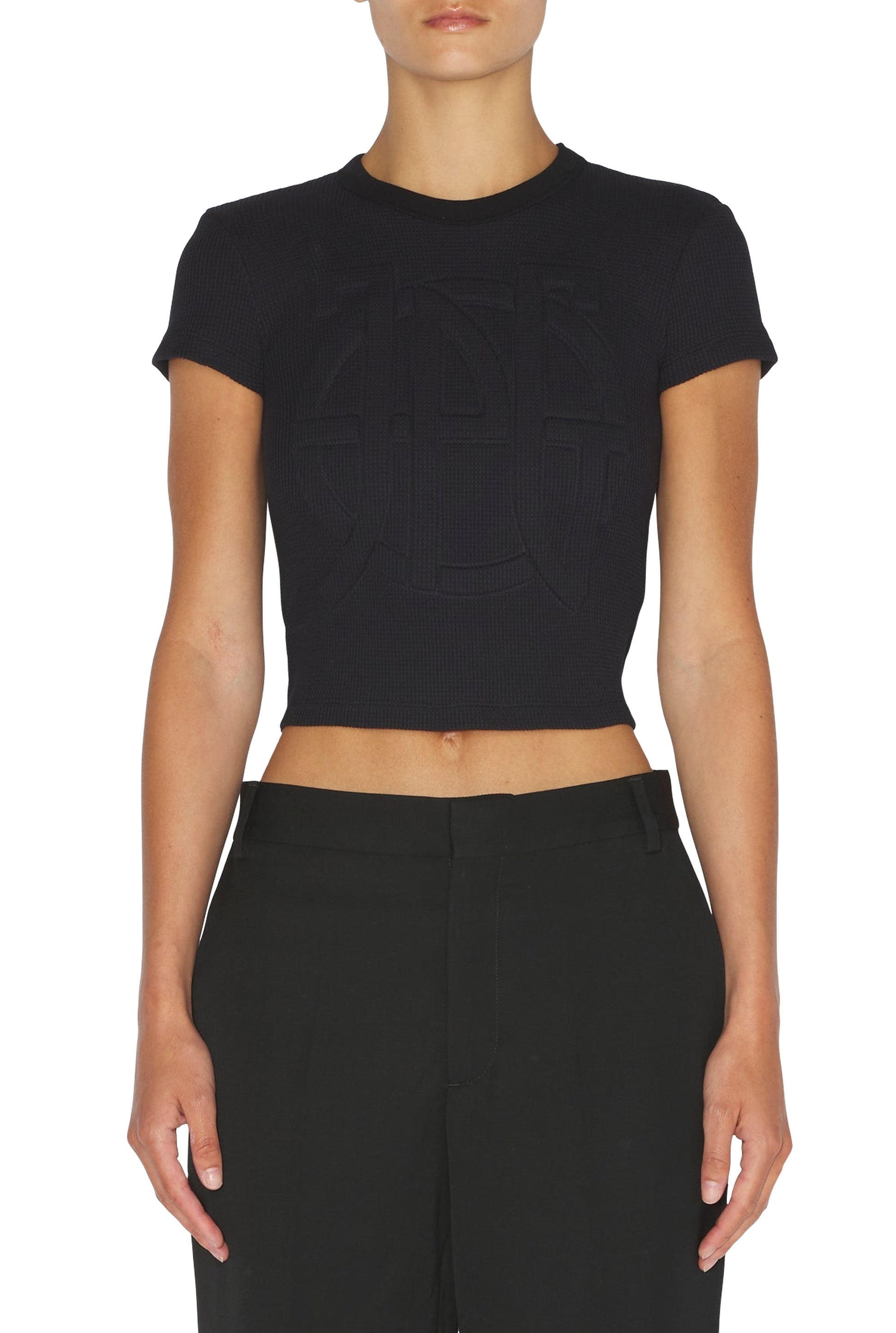 T-shirt en tissu gaufré - Black