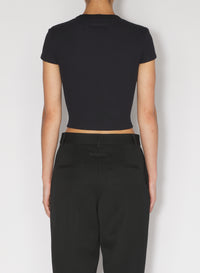 T-shirt en tissu gaufré - Black
