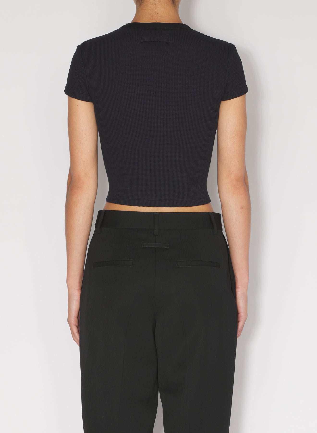 T-shirt en tissu gaufré - Black