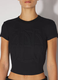 T-shirt en tissu gaufré - Black