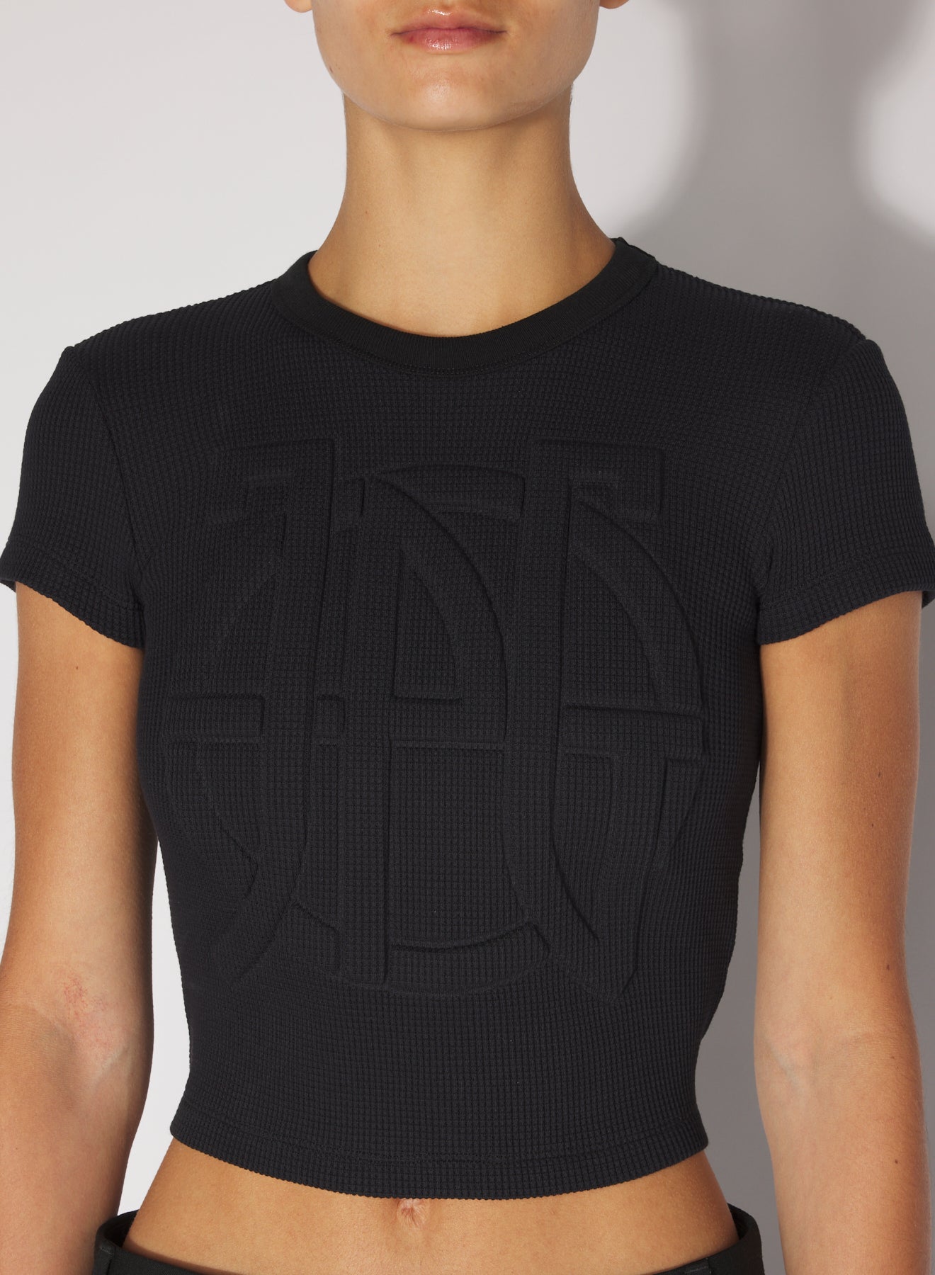 T-shirt en tissu gaufré - Black