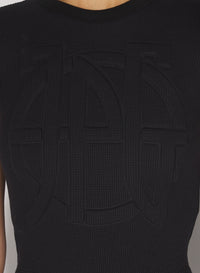 T-shirt en tissu gaufré - Black