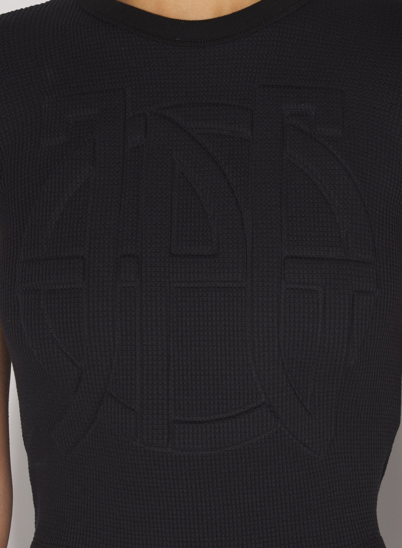 T-shirt en tissu gaufré - Black