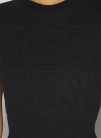 T-shirt en tissu gaufré - Black