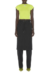 Yellow cotton patch t-shirt - Lime