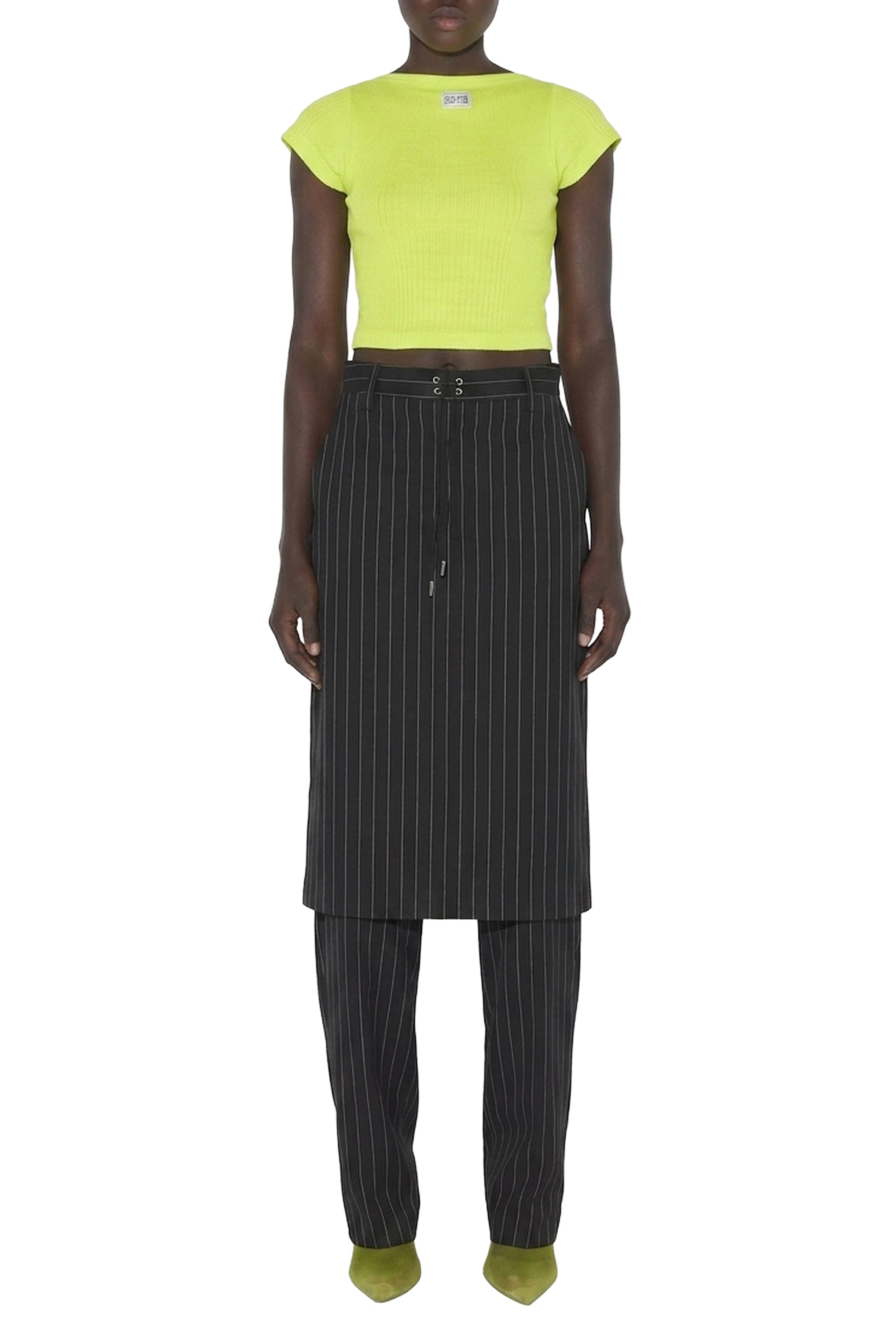 Yellow cotton patch t-shirt - Lime