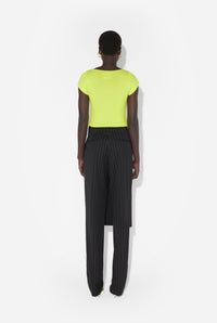 Yellow cotton patch t-shirt - Lime