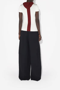 T-shirt Blanc à chevrons - White & Burgundy