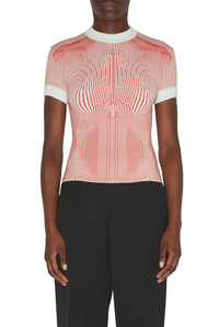 T-shirt Morphing Pinstripe - Mint & Orange