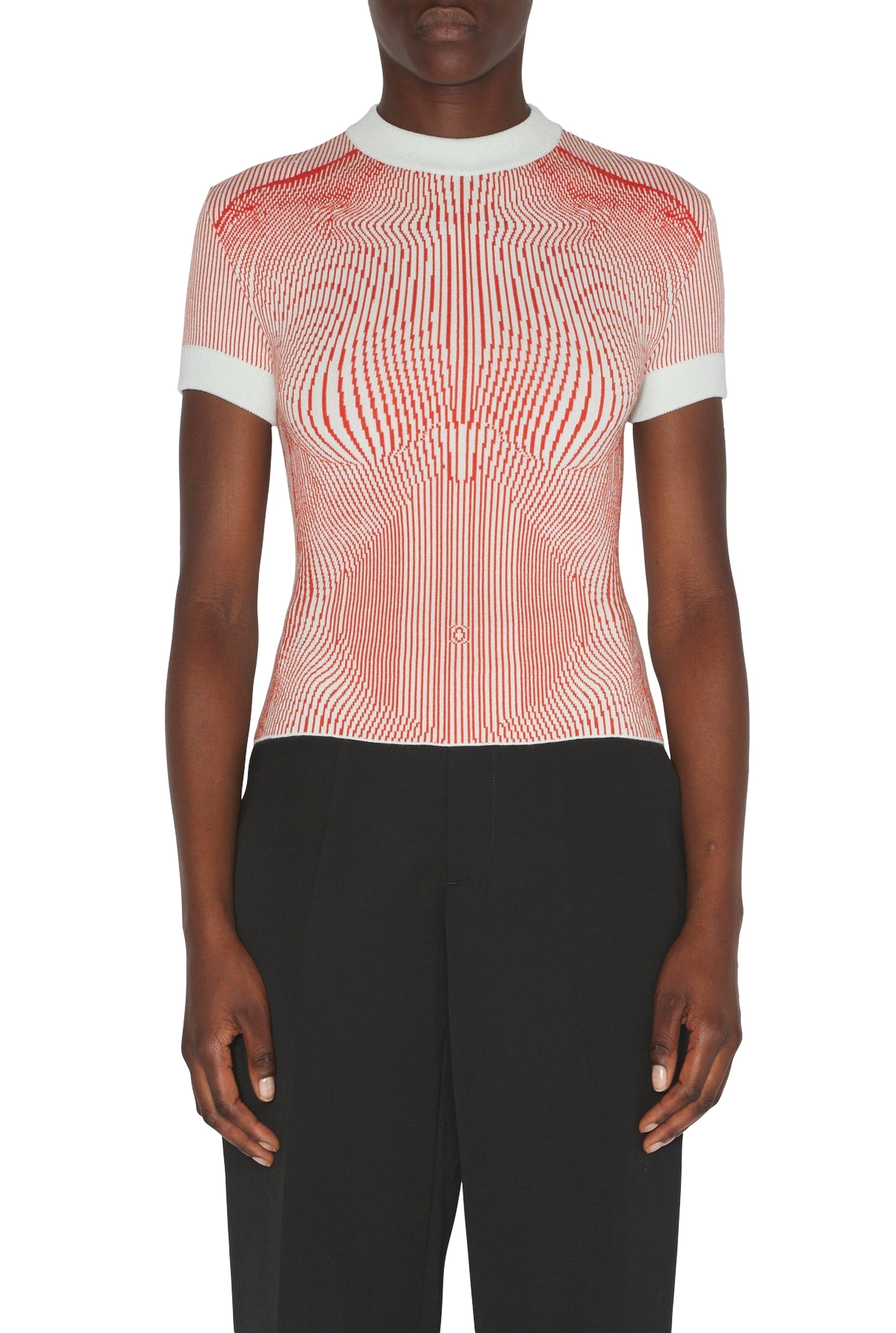 T-shirt Morphing Pinstripe - Mint & Orange