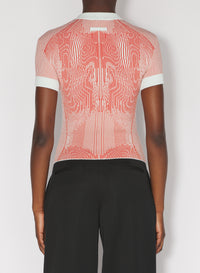 T-shirt Morphing Pinstripe - Mint & Orange