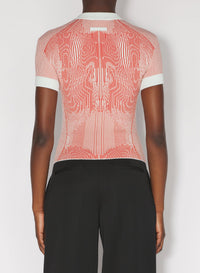 T-shirt Morphing Pinstripe - Mint & Orange