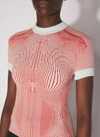 T-shirt Morphing Pinstripe - Mint & Orange