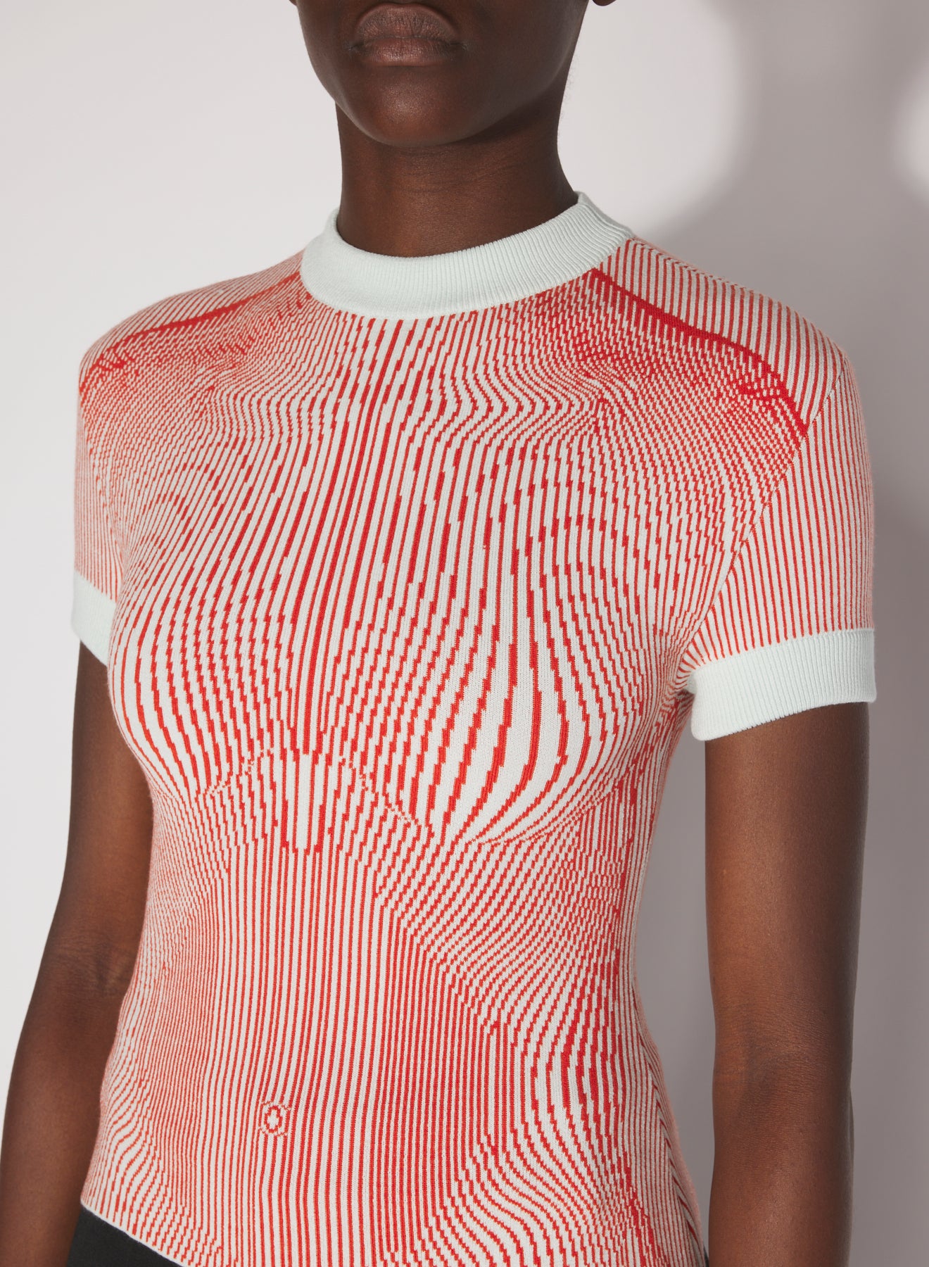T-shirt Morphing Pinstripe - Mint & Orange