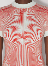 T-shirt Morphing Pinstripe - Mint & Orange
