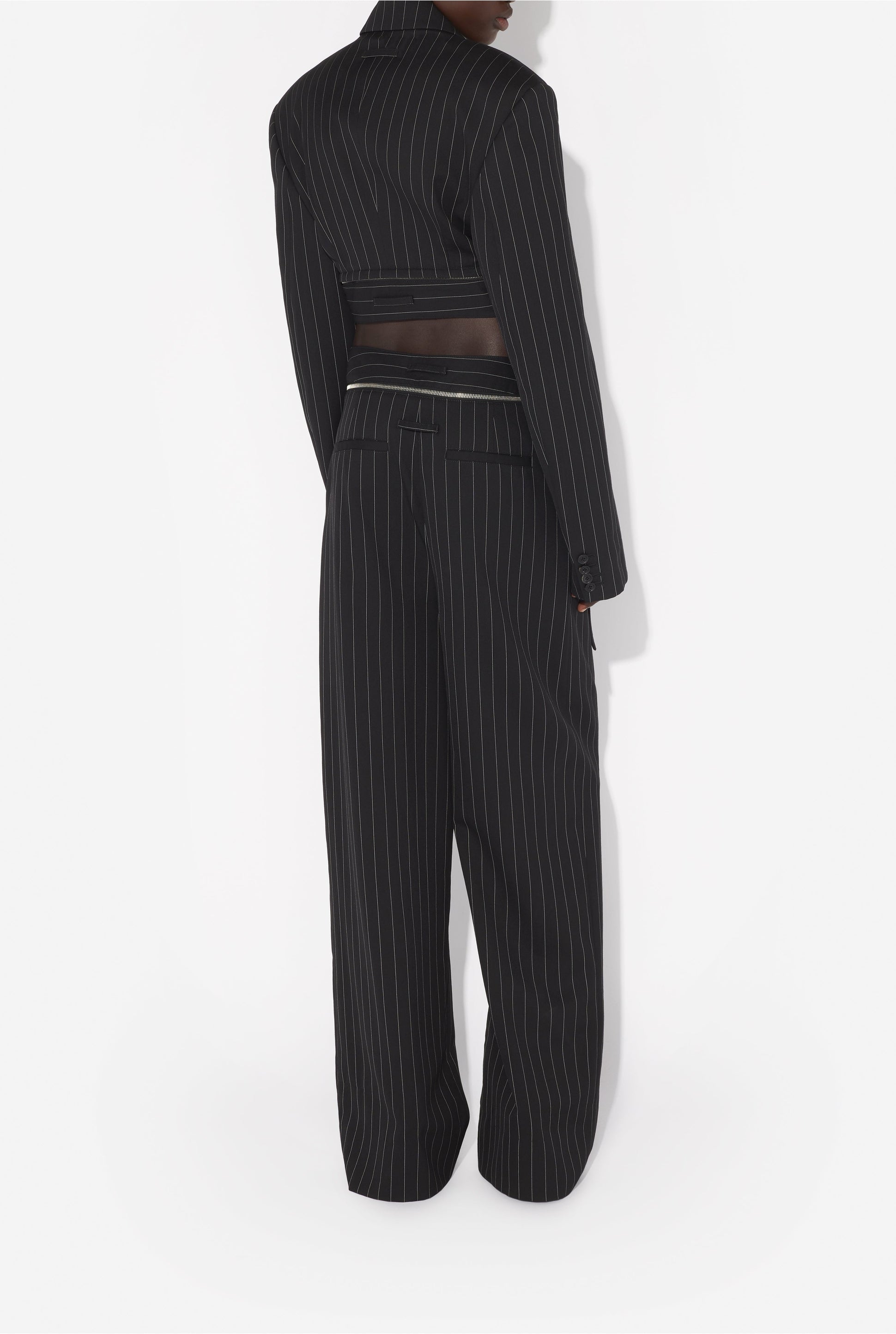 Veste tailleur courte en laine - Black & White