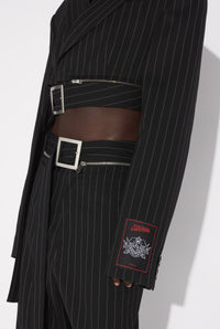 Veste tailleur courte en laine - Black & White