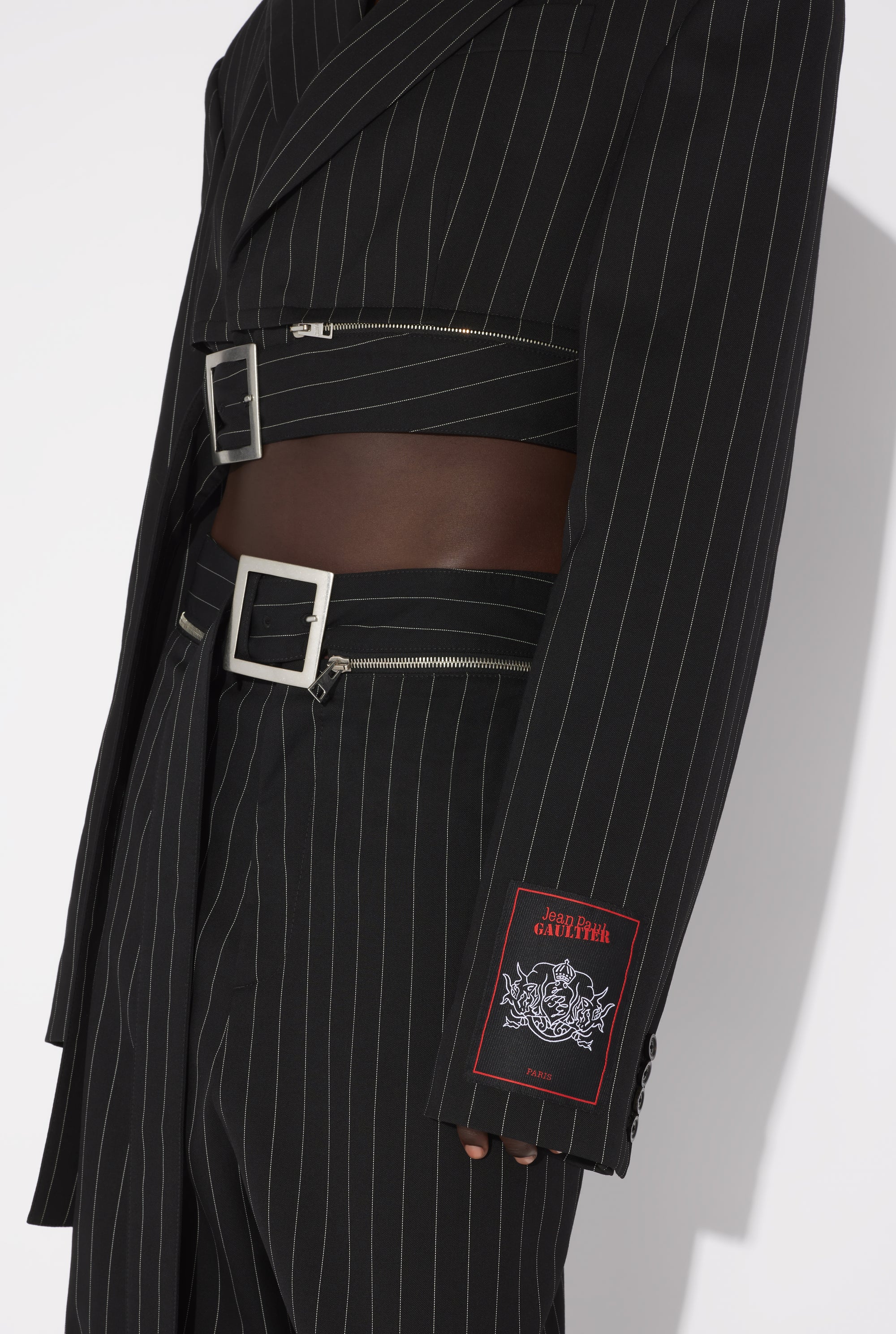 Veste tailleur courte en laine - Black & White