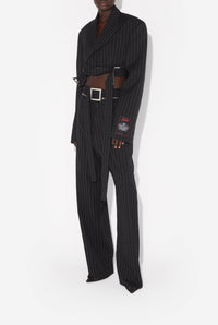 Veste tailleur courte en laine - Black & White