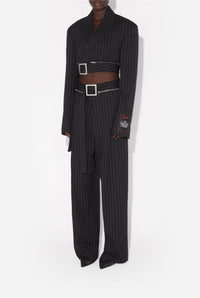 Veste tailleur courte en laine - Black & White
