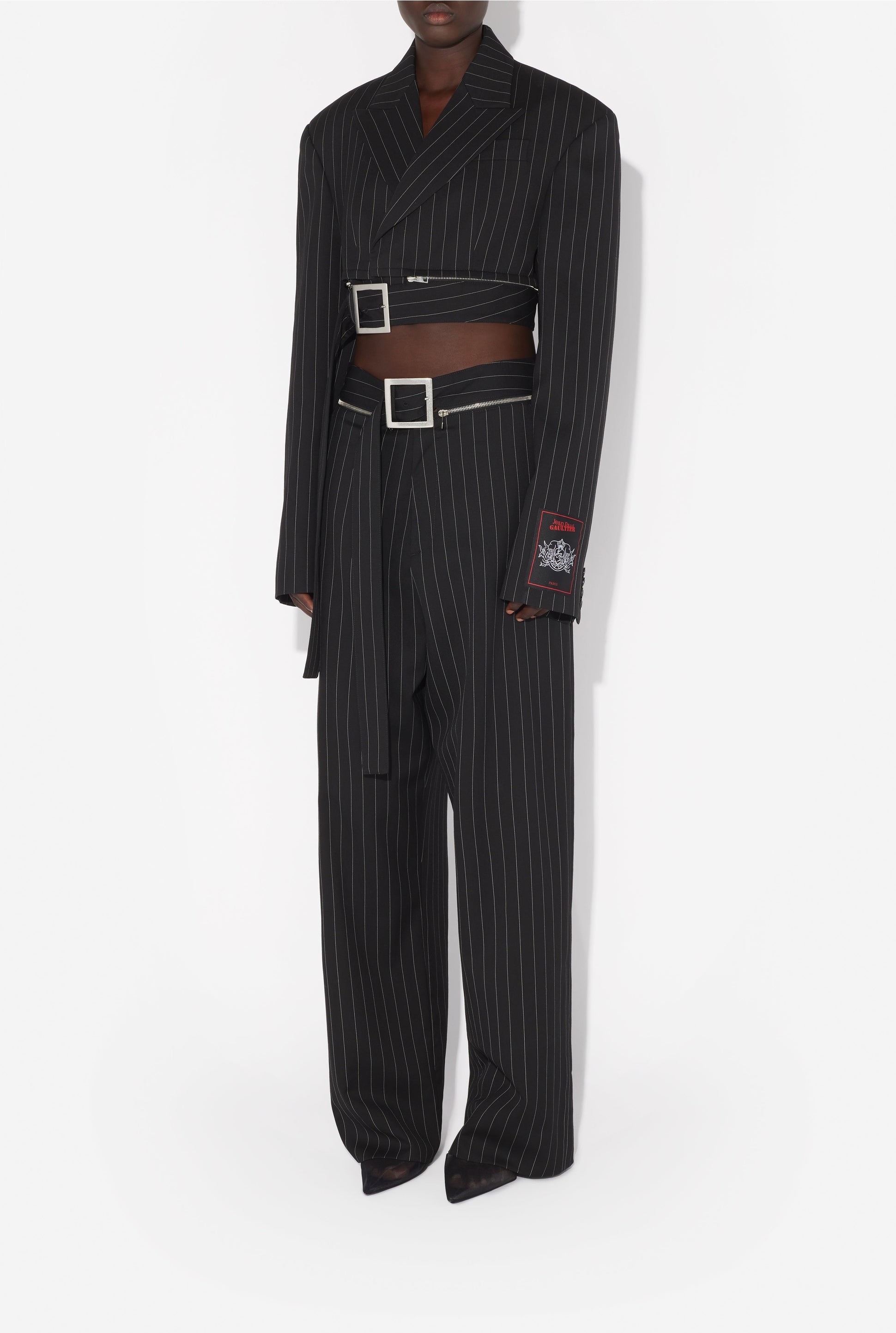 Veste tailleur courte en laine - Black & White