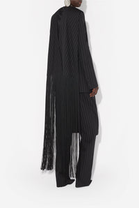 Veste tailleur à franges en laine - Black & White