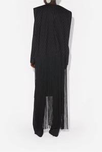 Veste tailleur à franges en laine - Black & White