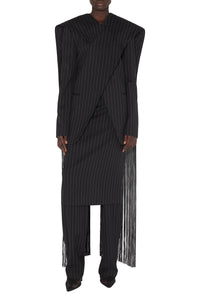 Veste tailleur à franges en laine - Black & White