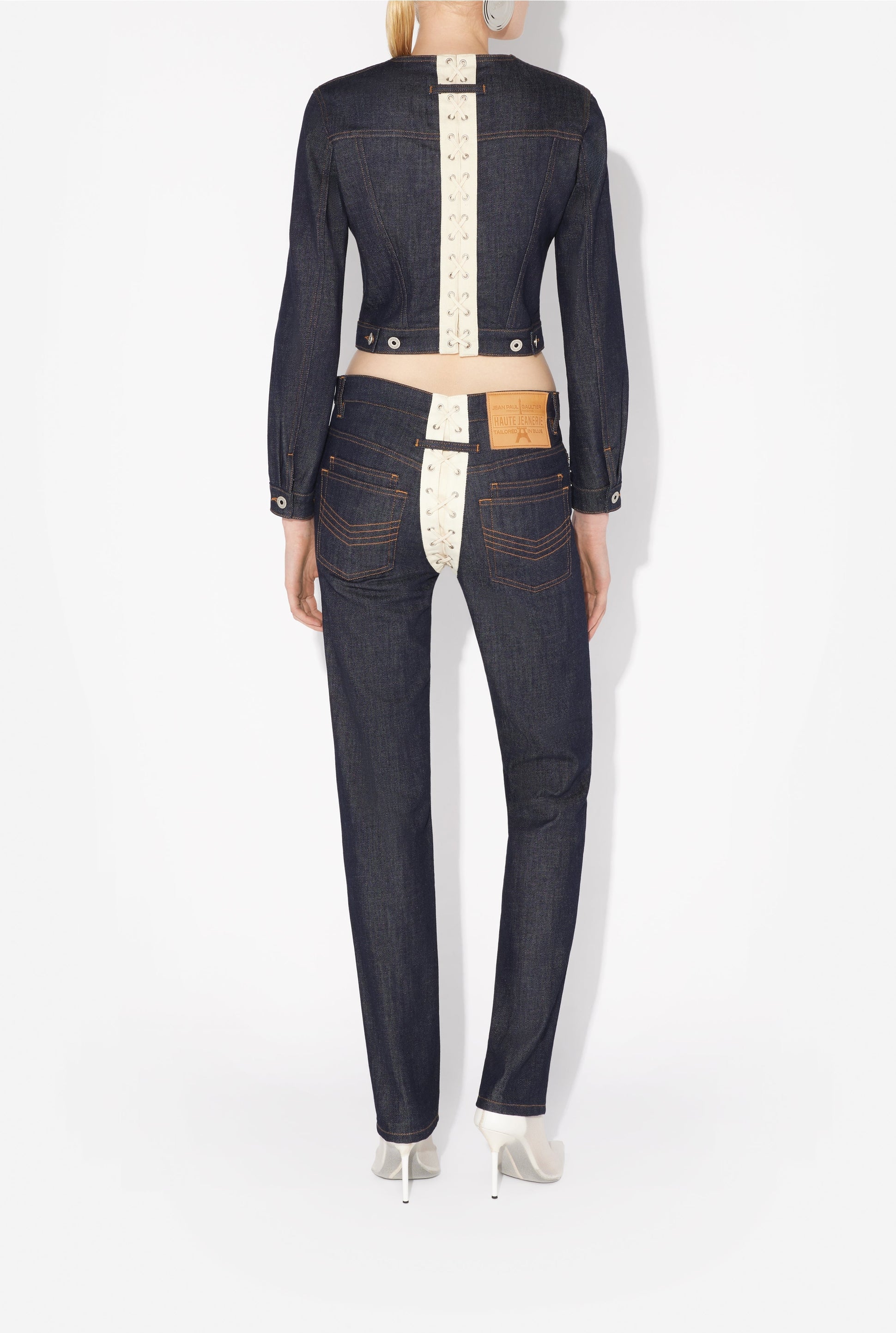 Veste contrastée en denim - Indigo & Beige