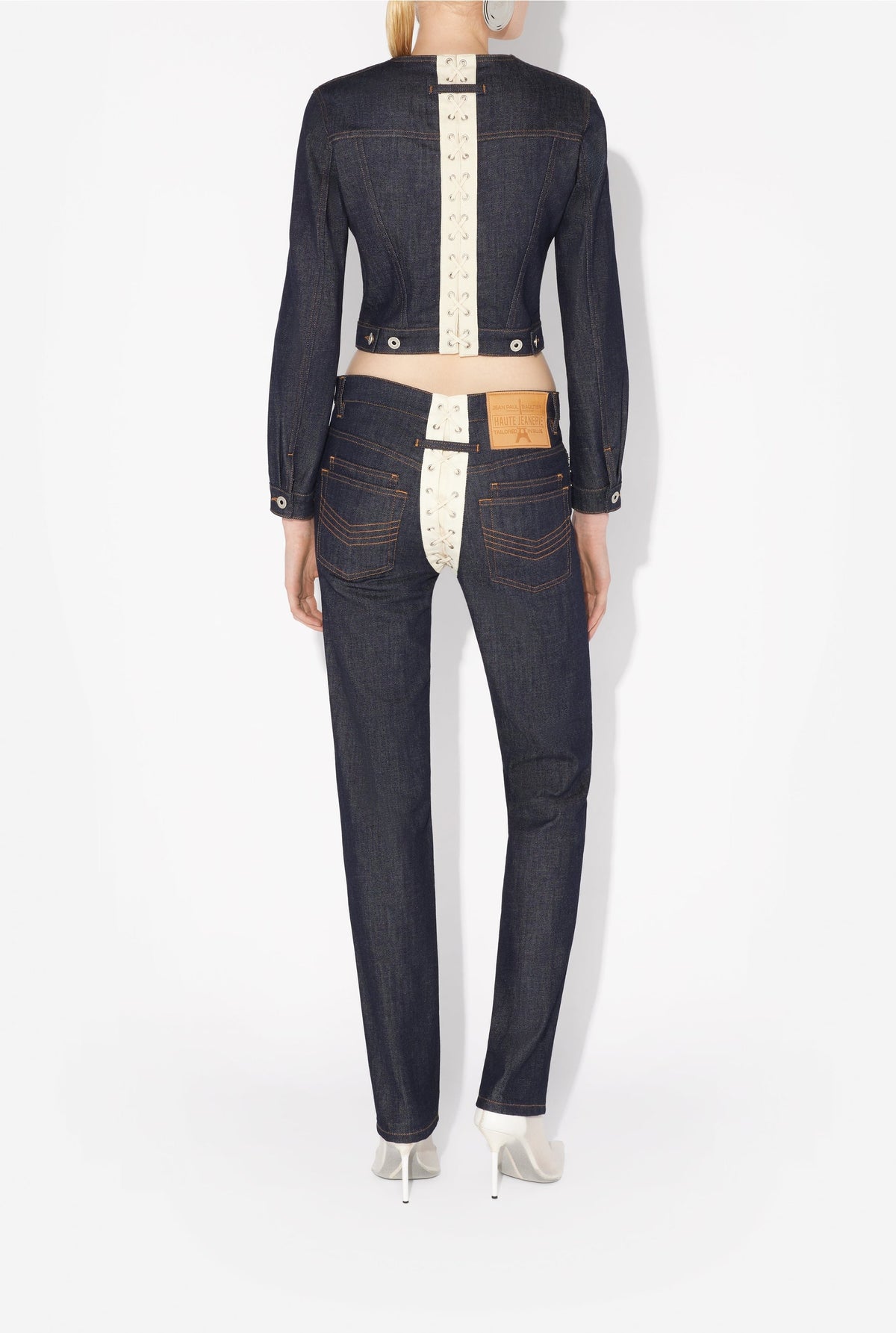 Veste contrastée en denim - Indigo & Beige