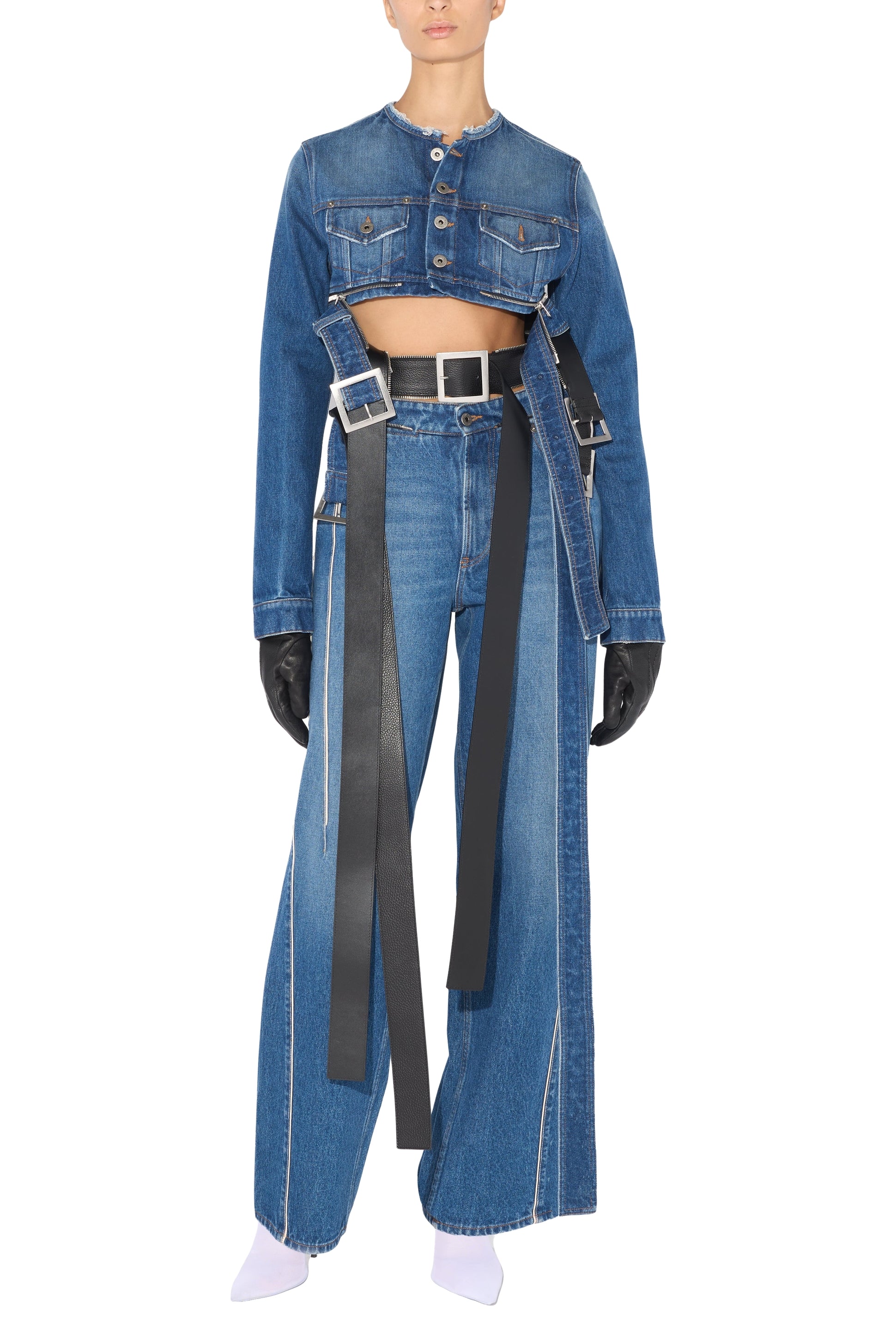 Veste ceinturée en denim - Vintage blue